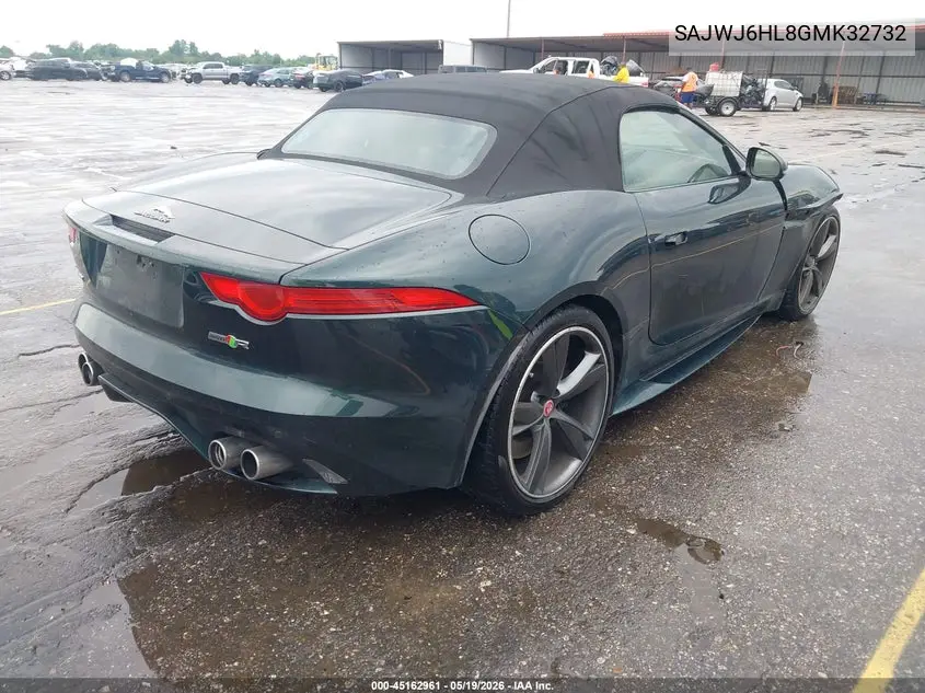 2016 Jaguar F-Type R VIN: SAJWJ6HL8GMK32732 Lot: 45162961