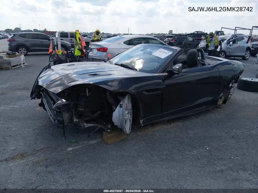 2016 Jaguar F-Type R VIN: SAJWJ6HL2GMK28742 Lot: 45270357
