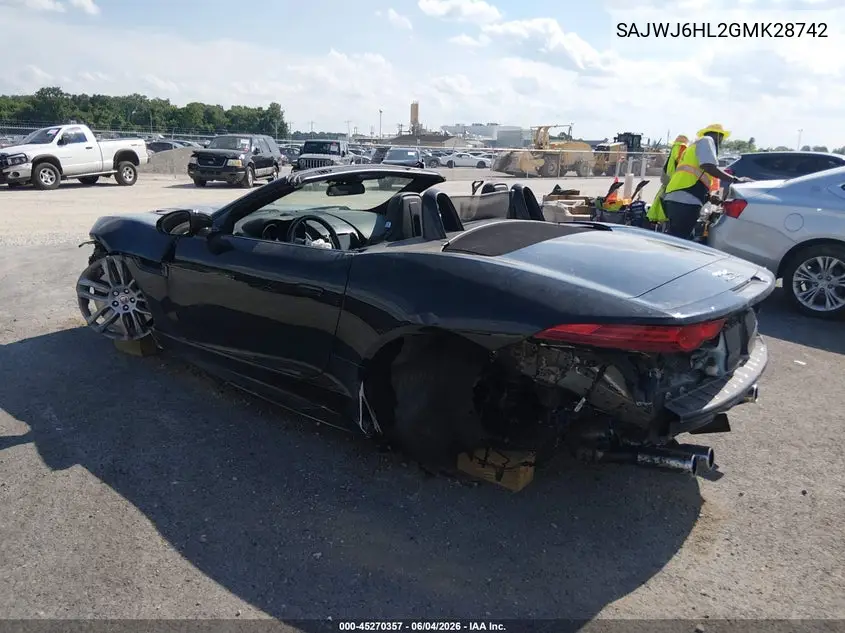 2016 Jaguar F-Type R VIN: SAJWJ6HL2GMK28742 Lot: 45270357