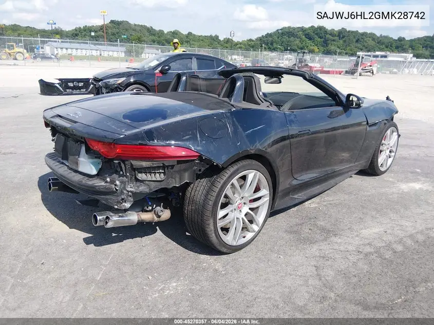 2016 Jaguar F-Type R VIN: SAJWJ6HL2GMK28742 Lot: 45270357