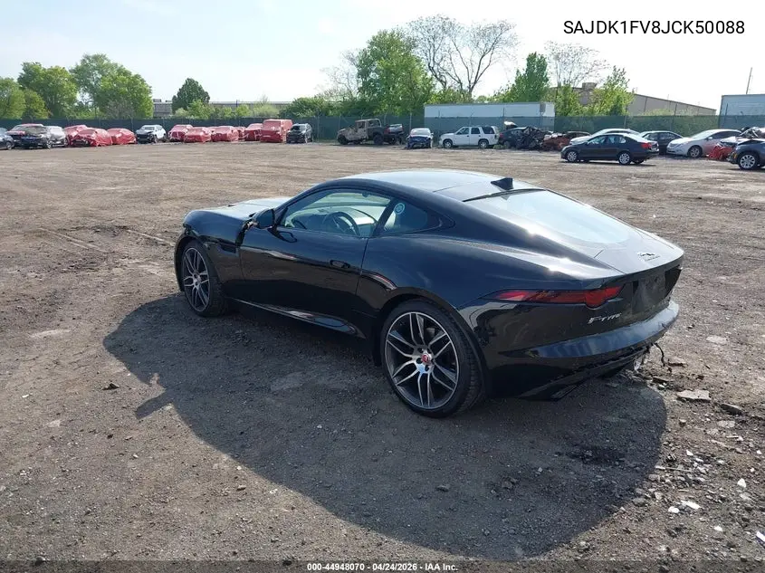 2018 Jaguar F-Type 380Hp VIN: SAJDK1FV8JCK50088 Lot: 44948070