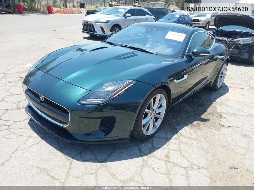 2018 Jaguar F-Type 296Hp VIN: SAJDD1GX7JCK54630 Lot: 45162185