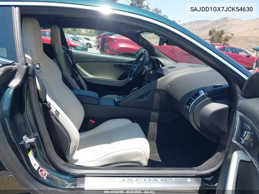 2018 Jaguar F-Type 296Hp VIN: SAJDD1GX7JCK54630 Lot: 45162185