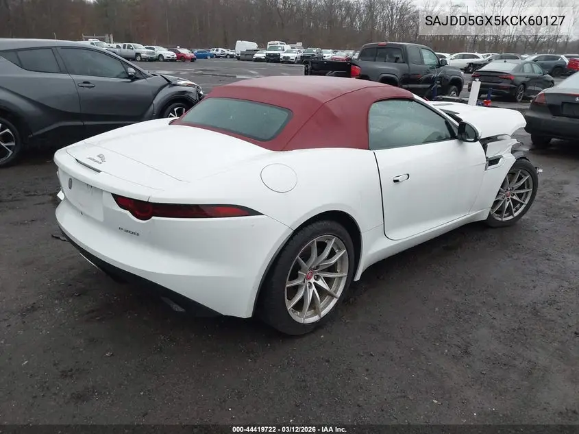 2019 Jaguar F-Type P300 VIN: SAJDD5GX5KCK60127 Lot: 44419722