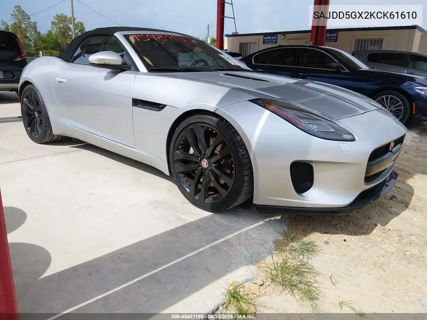 2019 Jaguar F-Type P300 VIN: SAJDD5GX2KCK61610 Lot: 45481158