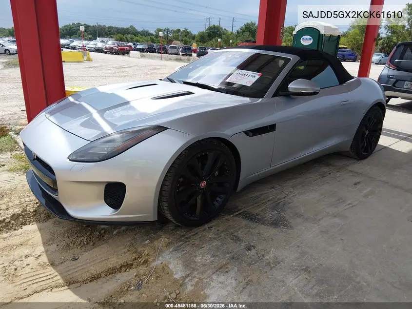 2019 Jaguar F-Type P300 VIN: SAJDD5GX2KCK61610 Lot: 45481158