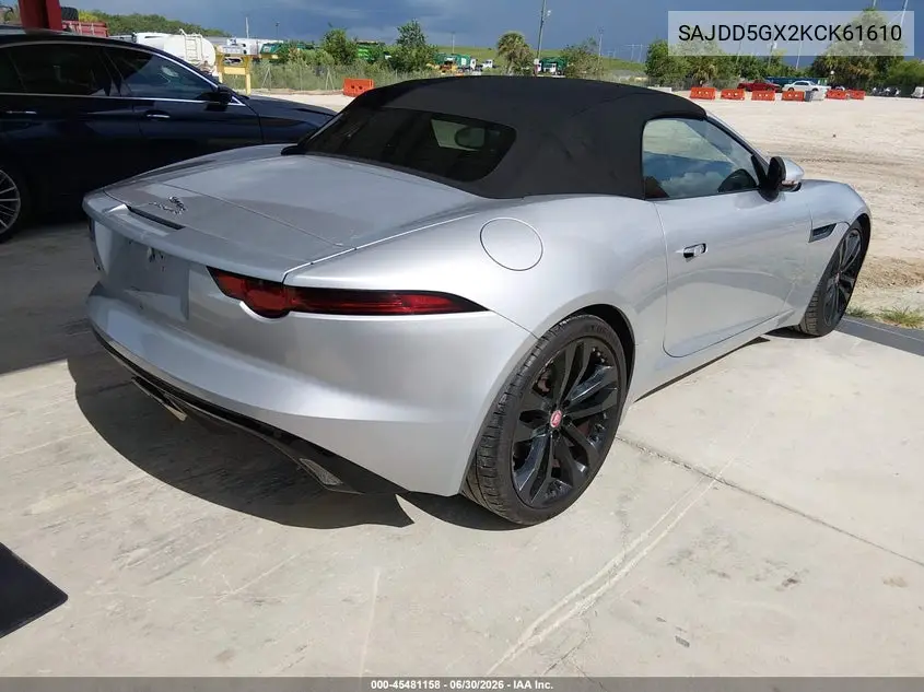 2019 Jaguar F-Type P300 VIN: SAJDD5GX2KCK61610 Lot: 45481158