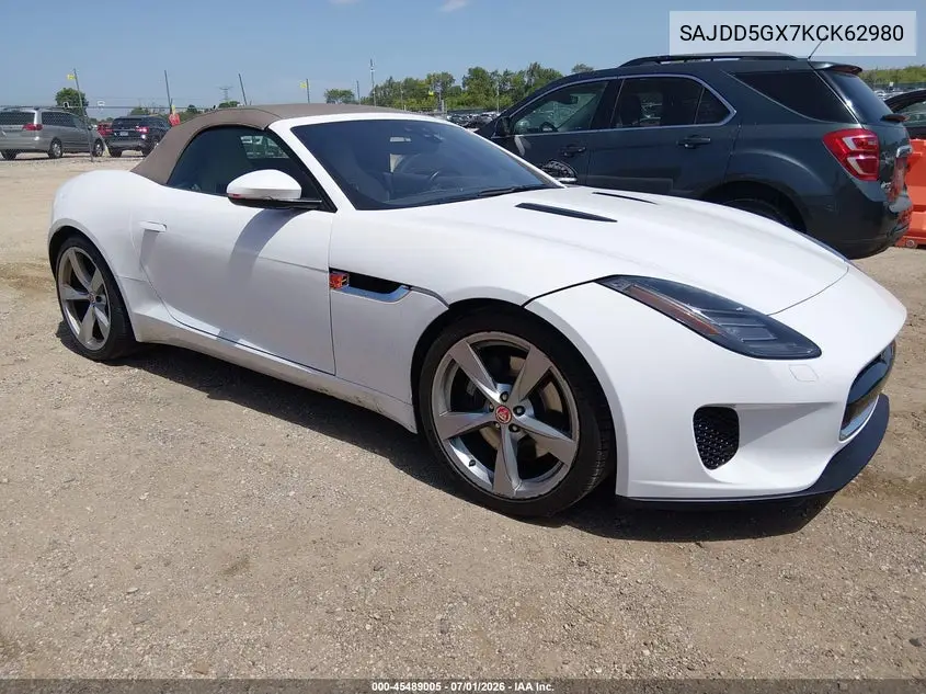 2019 Jaguar F-Type P300 VIN: SAJDD5GX7KCK62980 Lot: 45489005