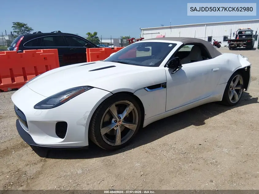 2019 Jaguar F-Type P300 VIN: SAJDD5GX7KCK62980 Lot: 45489005