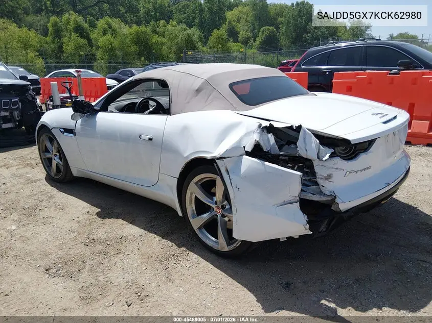 2019 Jaguar F-Type P300 VIN: SAJDD5GX7KCK62980 Lot: 45489005