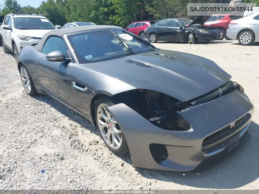 2019 Jaguar F-Type P300 VIN: SAJDD5GX1KCK55944 Lot: 45631212