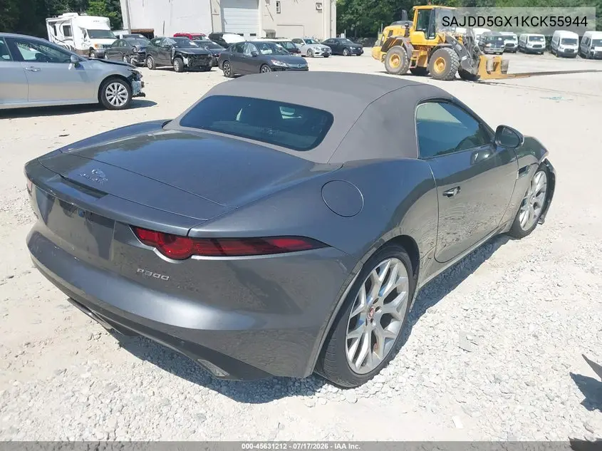 2019 Jaguar F-Type P300 VIN: SAJDD5GX1KCK55944 Lot: 45631212