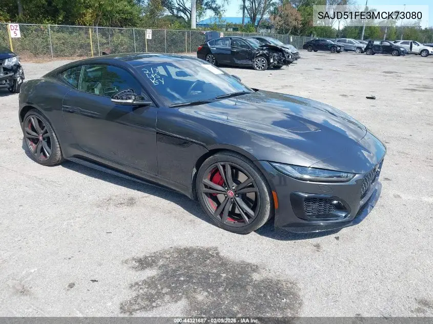 2021 Jaguar F-Type R Awd Automatic VIN: SAJD51FE3MCK73080 Lot: 44321687