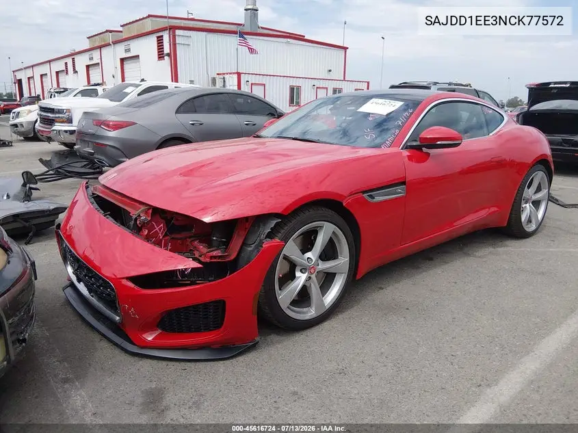 2022 Jaguar F-Type P450 Rwd Automatic VIN: SAJDD1EE3NCK77572 Lot: 45616724