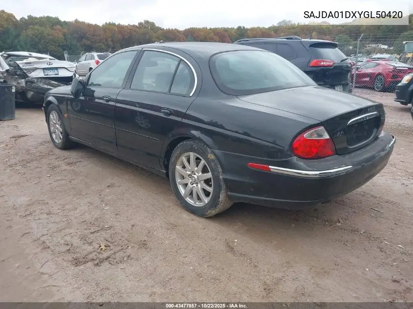 2000 Jaguar S-Type 4.0L V8 VIN: SAJDA01DXYGL50420 Lot: 43477857