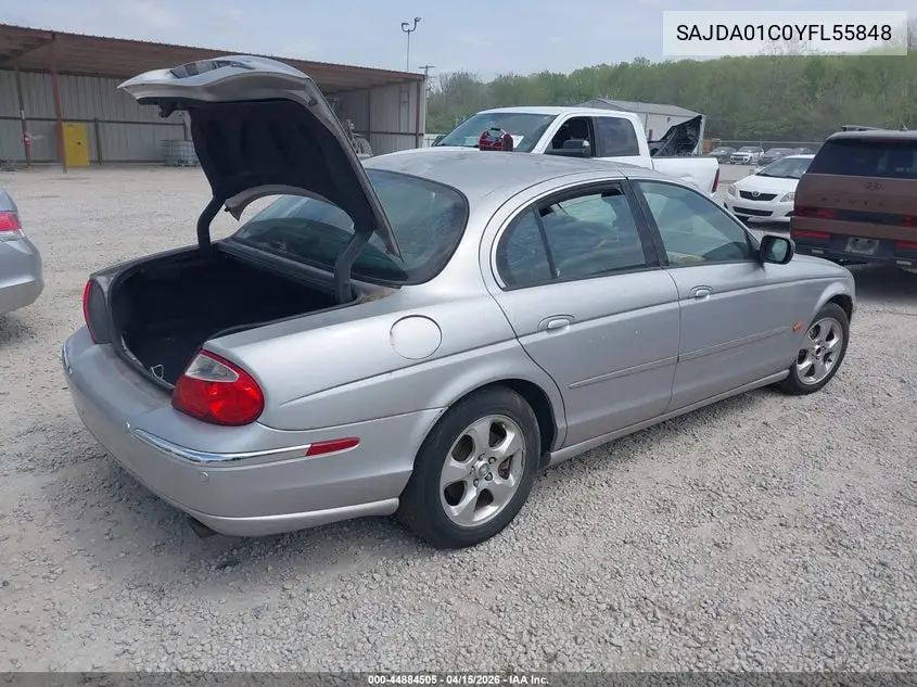 2000 Jaguar S-Type 3.0L V6 VIN: SAJDA01C0YFL55848 Lot: 44884505