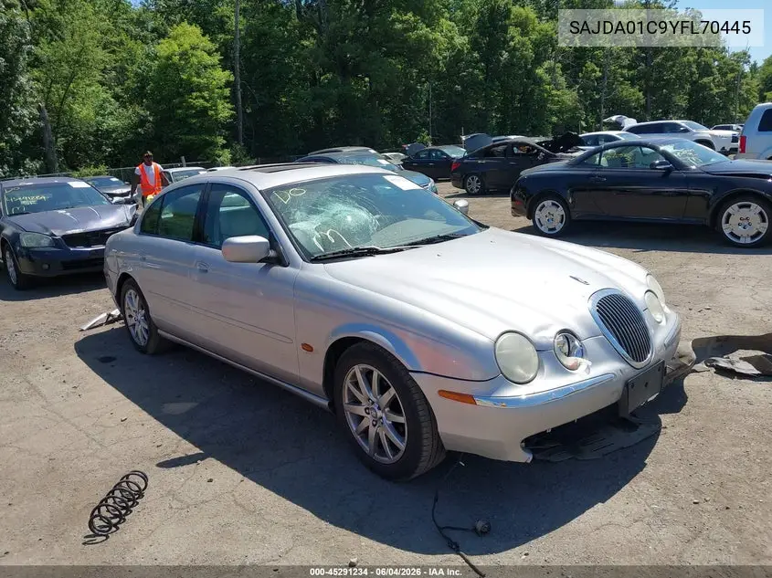 2000 Jaguar S-Type 3.0L V6 VIN: SAJDA01C9YFL70445 Lot: 45291234