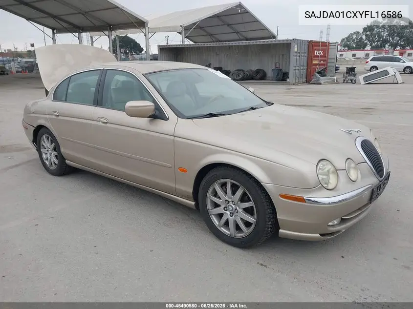 2000 Jaguar S-Type 3.0L V6 VIN: SAJDA01CXYFL16586 Lot: 45490580