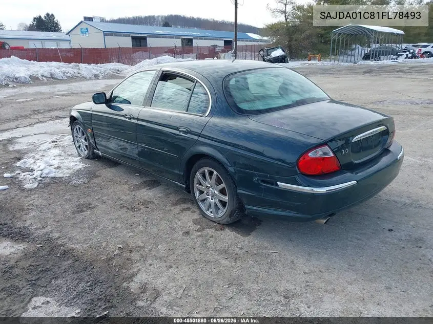 2001 Jaguar S-Type 3.0L V6 VIN: SAJDA01C81FL78493 Lot: 45501880