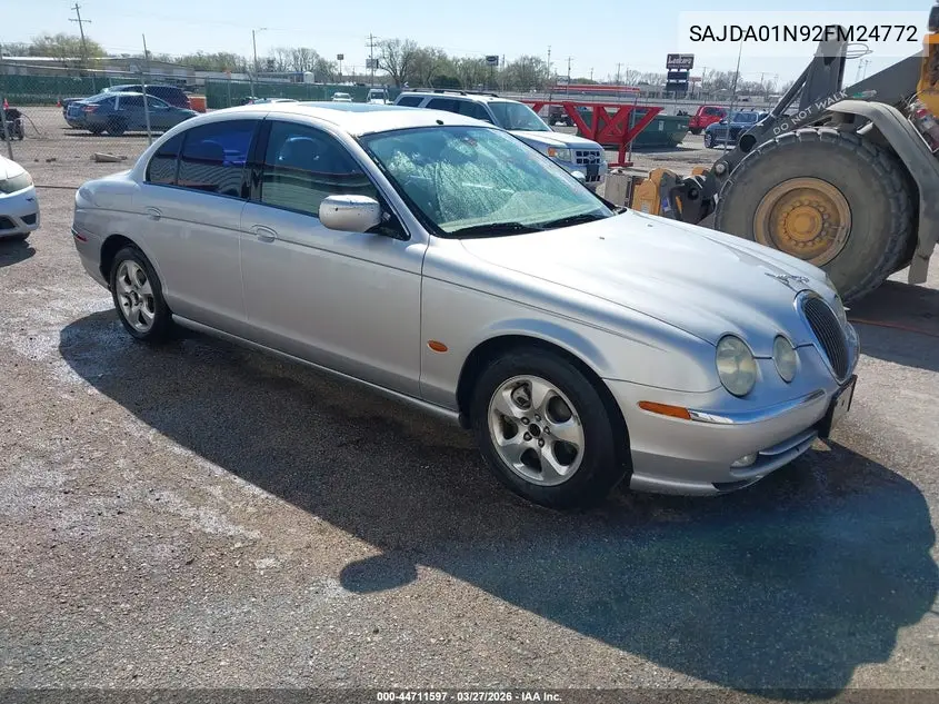 2002 Jaguar S-Type 3.0L V6 VIN: SAJDA01N92FM24772 Lot: 44711597