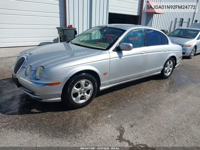 2002 Jaguar S-Type 3.0L V6 VIN: SAJDA01N92FM24772 Lot: 44711597