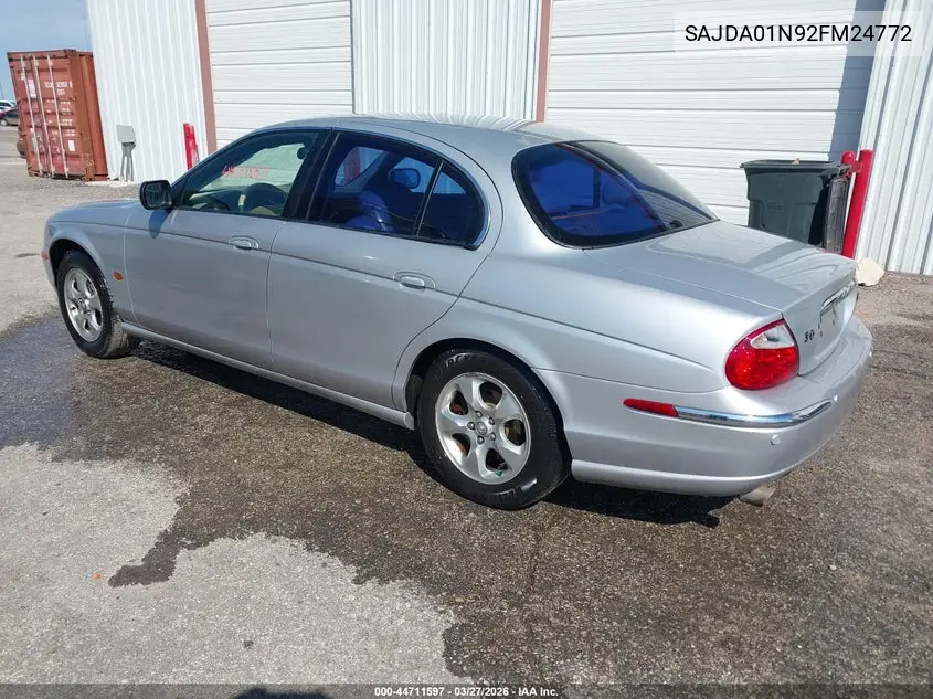 2002 Jaguar S-Type 3.0L V6 VIN: SAJDA01N92FM24772 Lot: 44711597