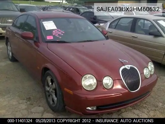 2003 Jaguar S-Type Sport VIN: SAJEA03UX3HM60632 Lot: 11401324