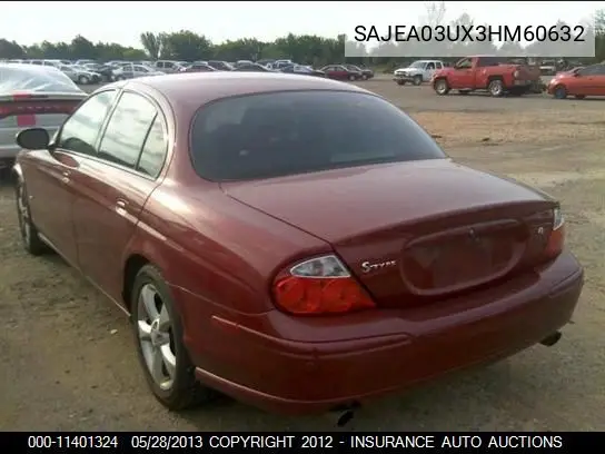 2003 Jaguar S-Type Sport VIN: SAJEA03UX3HM60632 Lot: 11401324