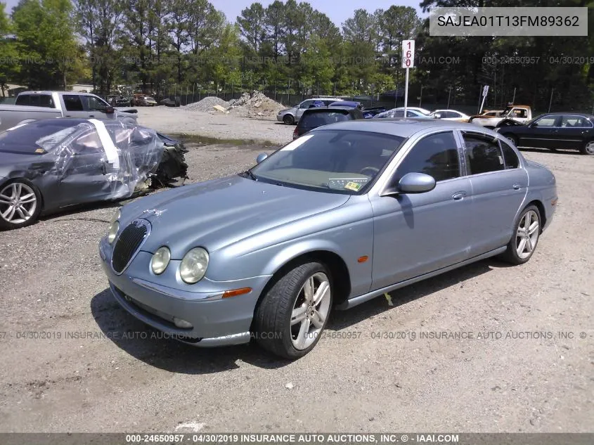 2003 Jaguar S-Type VIN: SAJEA01T13FM89362 Lot: 24650957