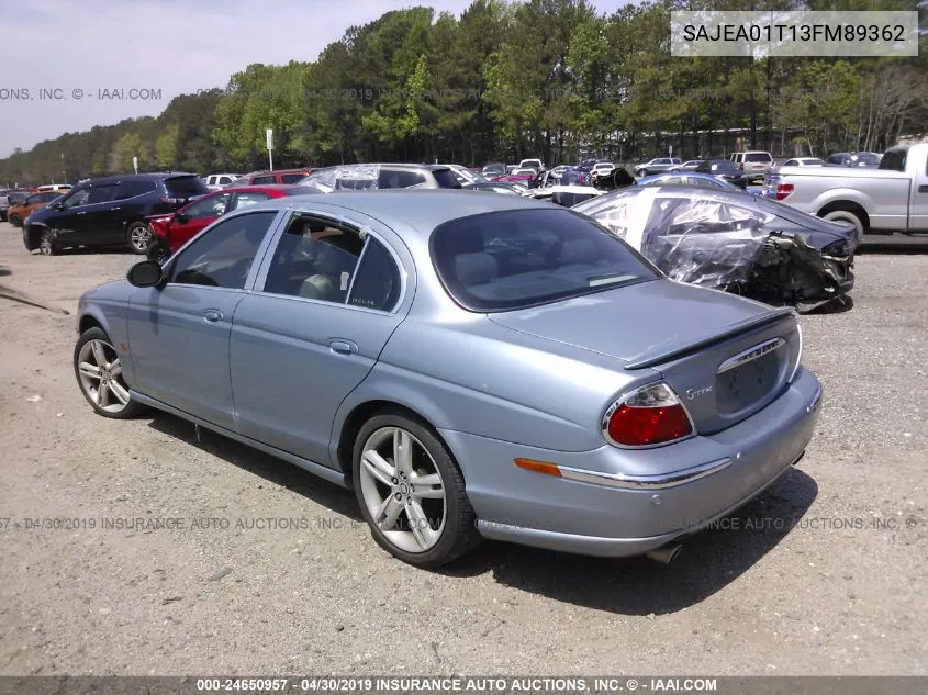 2003 Jaguar S-Type VIN: SAJEA01T13FM89362 Lot: 24650957