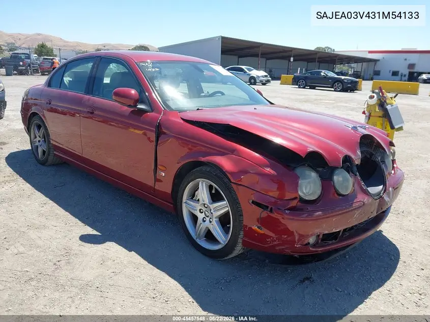 2003 Jaguar S-Type 4.2L V8 R VIN: SAJEA03V431M54133 Lot: 45457548