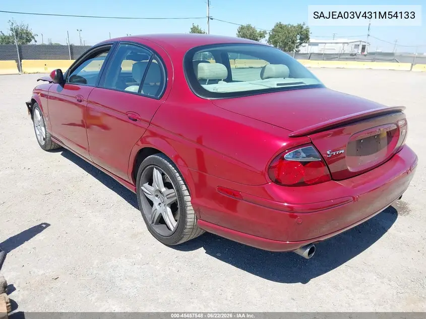 2003 Jaguar S-Type 4.2L V8 R VIN: SAJEA03V431M54133 Lot: 45457548