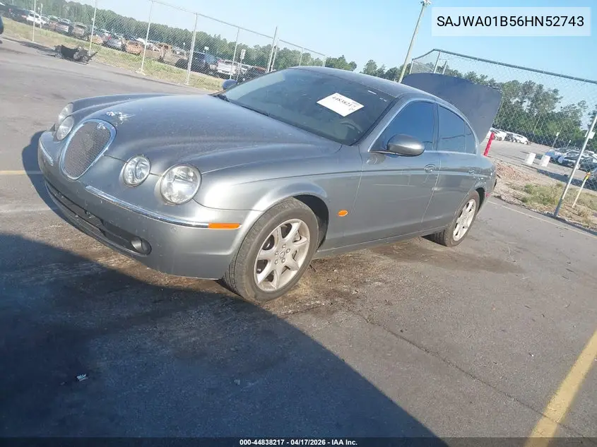 2006 Jaguar S-Type 4.2L V8 VIN: SAJWA01B56HN52743 Lot: 44838217