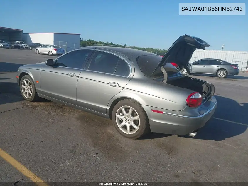 2006 Jaguar S-Type 4.2L V8 VIN: SAJWA01B56HN52743 Lot: 44838217