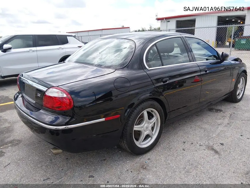 2006 Jaguar S-Type 3.0L V6 VIN: SAJWA01A96FN57642 Lot: 45031354