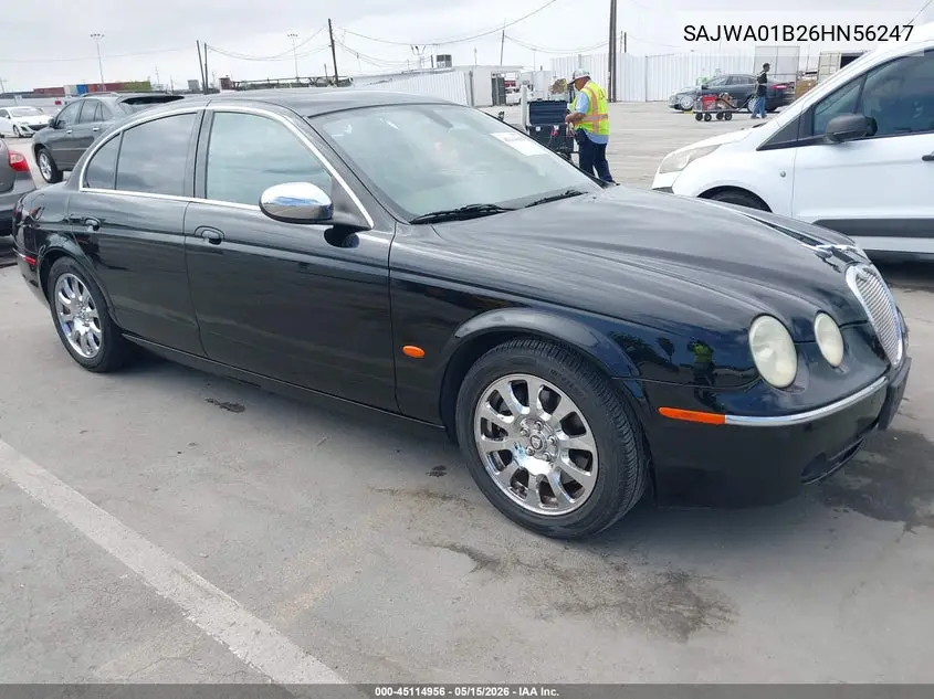 2006 Jaguar S-Type 4.2L V8 VIN: SAJWA01B26HN56247 Lot: 45114956