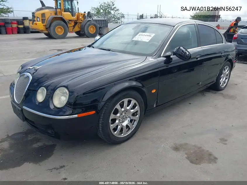 2006 Jaguar S-Type 4.2L V8 VIN: SAJWA01B26HN56247 Lot: 45114956