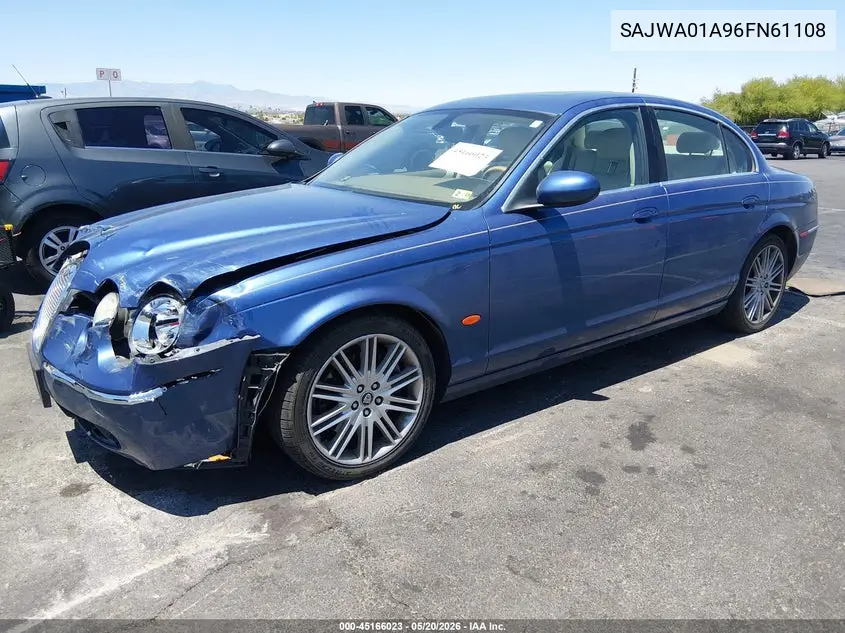 2006 Jaguar S-Type 3.0L V6 VIN: SAJWA01A96FN61108 Lot: 45166023