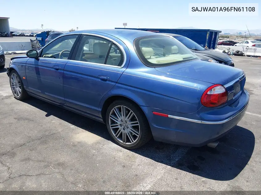 2006 Jaguar S-Type 3.0L V6 VIN: SAJWA01A96FN61108 Lot: 45166023