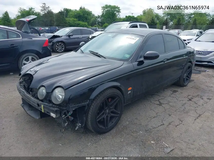 2006 Jaguar S-Type 4.2L V8 R VIN: SAJWA03C361N65974 Lot: 45216064
