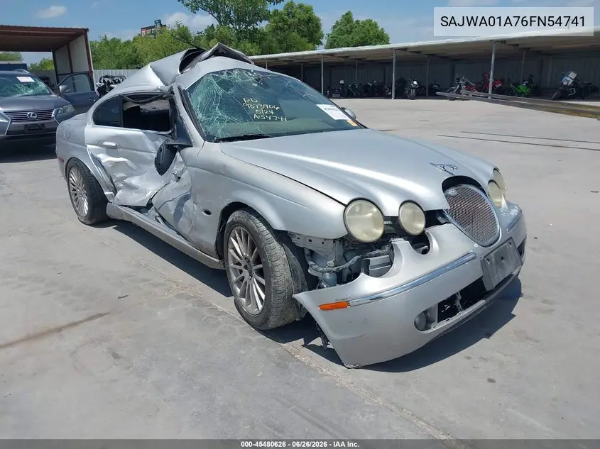 2006 Jaguar S-Type 3.0L V6 VIN: SAJWA01A76FN54741 Lot: 45480626