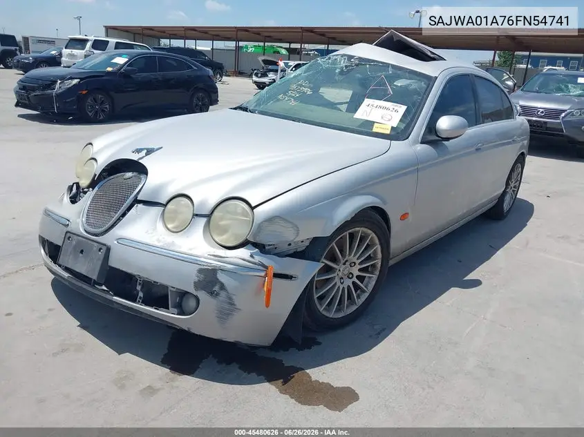 2006 Jaguar S-Type 3.0L V6 VIN: SAJWA01A76FN54741 Lot: 45480626