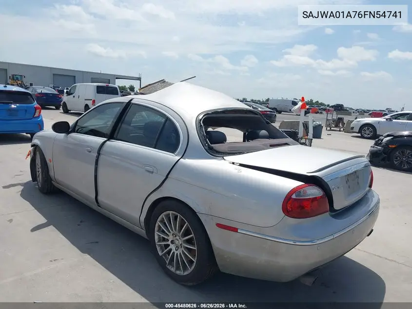 2006 Jaguar S-Type 3.0L V6 VIN: SAJWA01A76FN54741 Lot: 45480626