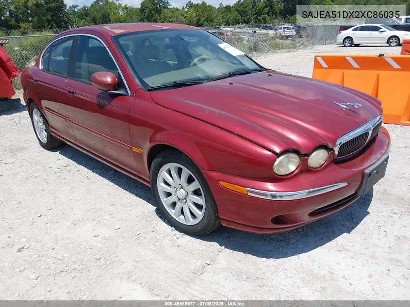 2002 Jaguar X-Type 2.5L VIN: SAJEA51DX2XC86035 Lot: 45585677