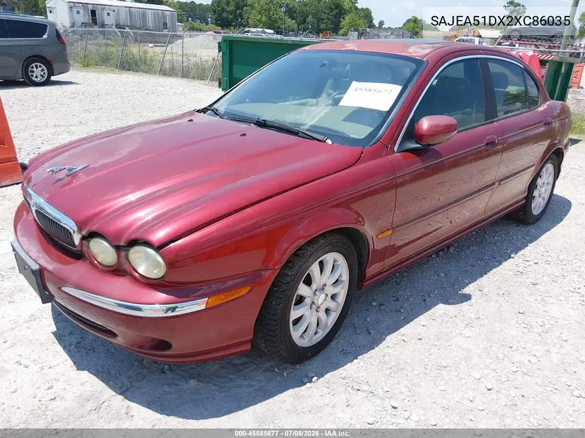 2002 Jaguar X-Type 2.5L VIN: SAJEA51DX2XC86035 Lot: 45585677
