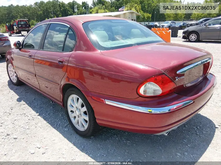2002 Jaguar X-Type 2.5L VIN: SAJEA51DX2XC86035 Lot: 45585677