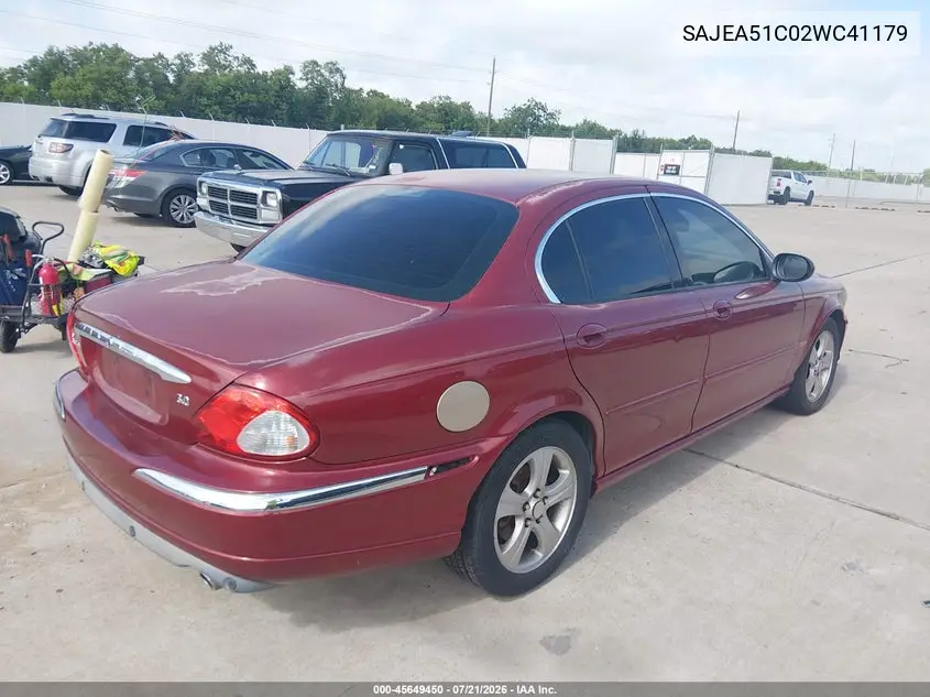 2002 Jaguar X-Type 3.0L/3.0L (A5) VIN: SAJEA51C02WC41179 Lot: 45649450
