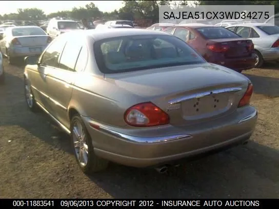 2003 Jaguar X-Type VIN: SAJEA51CX3WD34275 Lot: 11883541