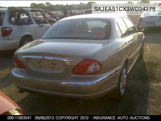 2003 Jaguar X-Type VIN: SAJEA51CX3WD34275 Lot: 11883541
