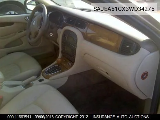 2003 Jaguar X-Type VIN: SAJEA51CX3WD34275 Lot: 11883541
